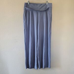 Athleta Seasoft Pants Coastline Blue Wide Leg Powervita Athleisure Size Xlarge